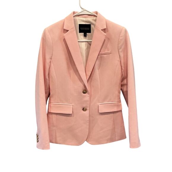 Banana Republic Womens Wool Long and Lean Blazer Size 0 Pink Career Corporate - Picture 1 of 9